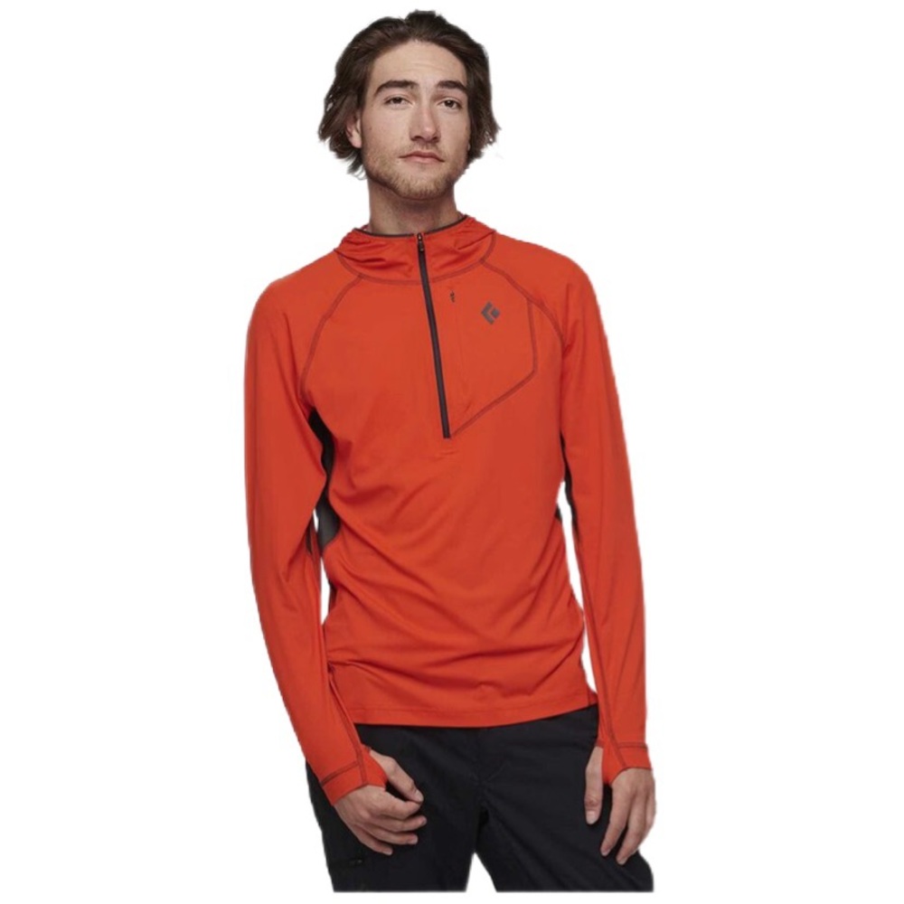 Black Diamond Men's Vibrant Orange Performance Hoodie Size S NWT